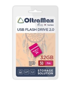 Накопитель USB 2 0 32GB OM 32GB 50 Pink 50 розовый Oltramax