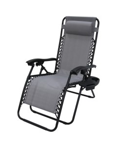 Кресло шезлонг Сиеста СК 175 156x77x83 см сталь текстилен цвет серый Без бренда