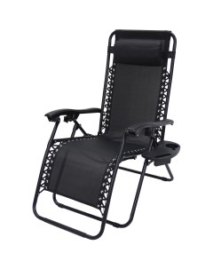 Кресло шезлонг Сиеста СК 175 156x77x83 см сталь текстилен цвет черный Без бренда
