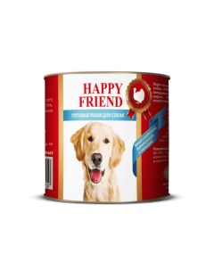 Корм для собак Каша с индейкой бурым рисом и овощами 525г Happy friend