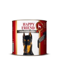 Корм для собак Каша с олениной бурым рисом и овощами 525г Happy friend