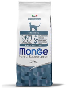 Cat Monoprotein Sterilised Trout корм для стерилизованных кошек Форель 10 кг Monge