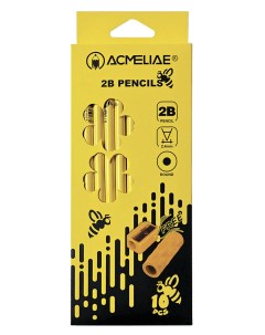 Набор чернографитных карандашей For exam 10 шт 2B с держателем ластиком и точилкой Acmeliae