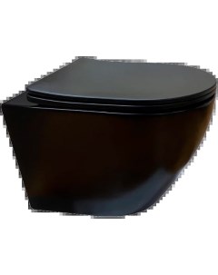 Унитаз подвесной Sella Aria безободковый с сиденьем микролифт черный матовый Cerutti spa