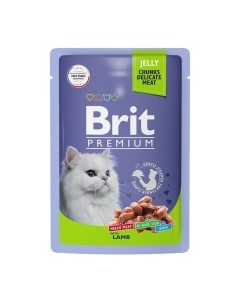 Premium Cat Adult Корм влаж ягненок в желе д кошек пауч 85г Brit*
