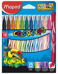 Фломастеры Color Peps Jungle 12 шт 845420 Maped