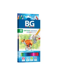 Набор цветных карандашей BG FORESTER шестигранные 12 шт KR12C 4646 Биджи