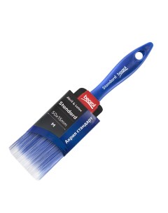 Кисть плоская искусственная щетина пластиковая ручка 50х15 мм для красок и антисептиков на водной ос Beorol