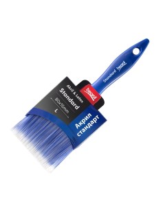 Кисть плоская искусственная щетина пластиковая ручка 80х15 мм для красок и антисептиков на водной ос Beorol