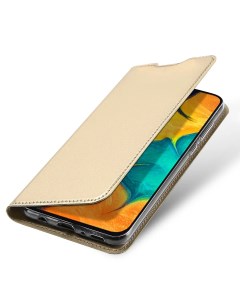 Чехол книжка для Samsung Galaxy A20 А30 M10S DU DU боковой золотой X-case