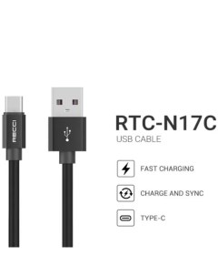 Кабель для зарядки телефона RTC N17C Star Link USB to Type C 1 5 метра 5А Черный Recci