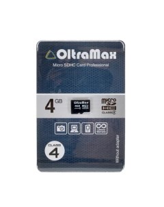 Карта памяти MicroSDHC 4GB Class10 адаптер SD Oltramax