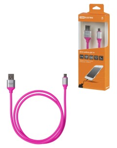 Кабель micro USB USB 1 м розовый Tdm еlectric