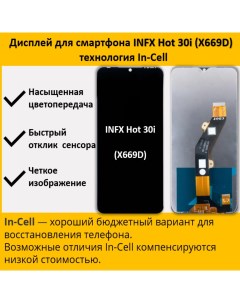 Дисплей для смартфона Infinix Hot 30i X669D технология In Cell Telaks