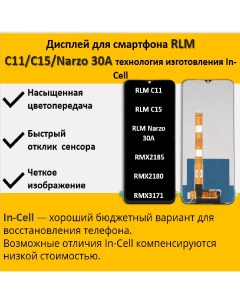 Дисплей для смартфона Realme C15 Realme C11 Realme Narzo 30A технология In Cell Telaks