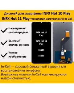 Дисплей для смартфона Infinix Hot 10 Play 11 Play X688C X688B технология In Cell Telaks