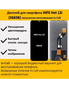Дисплей для смартфона Infinix Hot 12i X665B технология In Cell Telaks