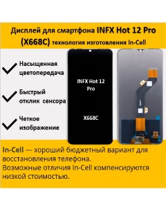 Дисплей для смартфона Infinix Hot 12 Pro X668C технология In Cell Telaks