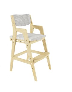 Детский растущий стул Вуди Без покрытия с чехлом Белый Велюр Робин wood