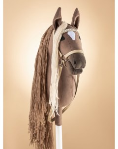 Мягкая игрушка конь на палке коричневый 31 H001 Hobbyhorse & newstars