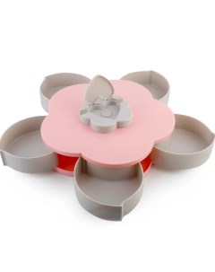 Коробка диспенсер для конфет Flowers Overflow Candy Box oдноярусная конфетница розовая Baziator