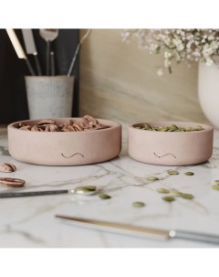 Набор для кухни Astrid 6 миска S и сервировочная тарелка M розовый мат Musko