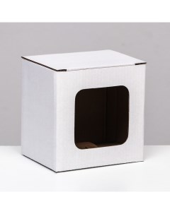 Коробка под кружку с окном белая 12 х 9 5 х 12 см 10 шт Русэкспресс