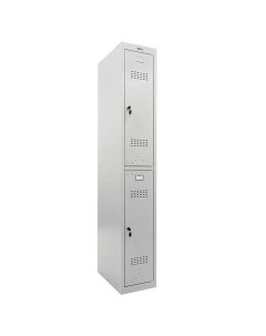 Шкаф металлический для одежды LK 12 30 УСИЛЕННЫЙ 2 секции Серый Brabix