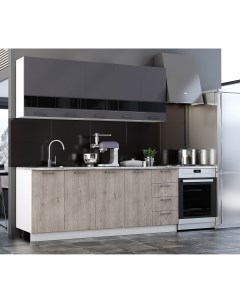 Кухонный гарнитур Астра графит софт Дуб галиано 200х154 6х60 см Столплит