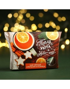 Чай черный Тепла и уюта в Новом году вкус апельсин и корица 20 г Nobrand