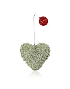 Елочная игрушка Сердце текстильное 1 шт зеленый Артус