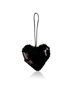 Елочная игрушка Сердце 1 шт черный золотистый Артус