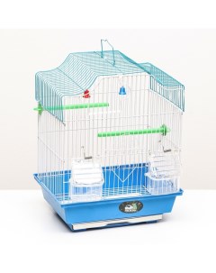 Клетка для птиц 30 х 23 х 39 см синяя Пижон