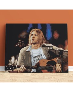 Картина по номерам на холсте с подрамником Курт Кобейн Nirvana MTV Борода малевича