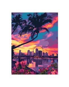 Картина по номерам Лето в Майами кпн 295 на картоне 28 5x38 Лори