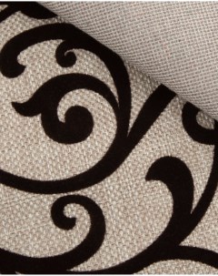 Ткань Рогожка Рогожка Флок мебельная коричневый вензель 100 x 140 см Крокус