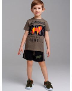 Комплект трикотажный фуфайка футболка шорты пояс классический Playtoday