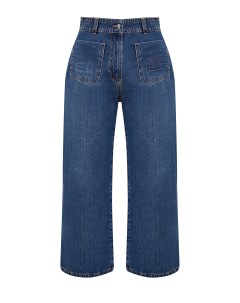 Укороченные джинсы с накладными карманами и вышитым логотипом Etro