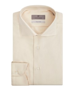 Однотонная рубашка из хлопка с фактурным узором Canali