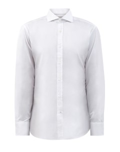 Базовая рубашка приталенного кроя из хлопкового поплина Brunello cucinelli