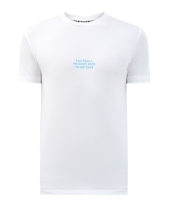 Однотонная футболка с макро принтом на спинке Bikkembergs