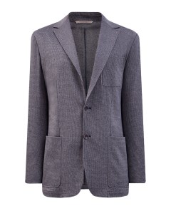 Шерстяной пиджак ручной работы с накладными карманами Canali