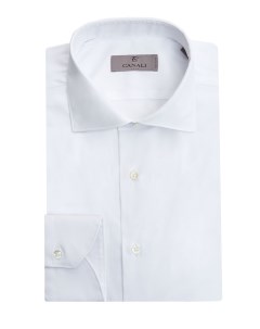 Белая рубашка из хлопкового поплина Impeccabile Canali