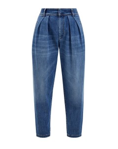 Укороченные джинсы Slouchy с выбеленным эффектом ручной работы Brunello cucinelli