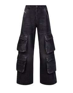 Широкие джинсы D Side в стиле 90 х с объемными карманами карго Diesel