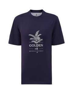 Хлопковая футболка из гладкого джерси с принтом The Golden Age Brunello cucinelli