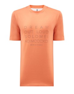 Хлопковая футболка с сезонным принтом Dream Out Loud Brunello cucinelli