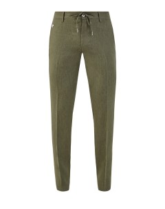 Льняные брюки с поясом на кулиске и литой символикой Bertolo cashmere