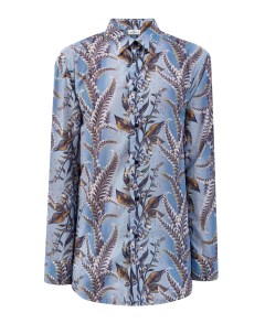 Рубашка из гладкого хлопкового поплина с флористическим принтом Etro