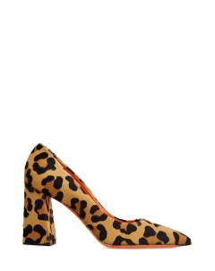 Туфли из меха с леопардовым принтом Santoni